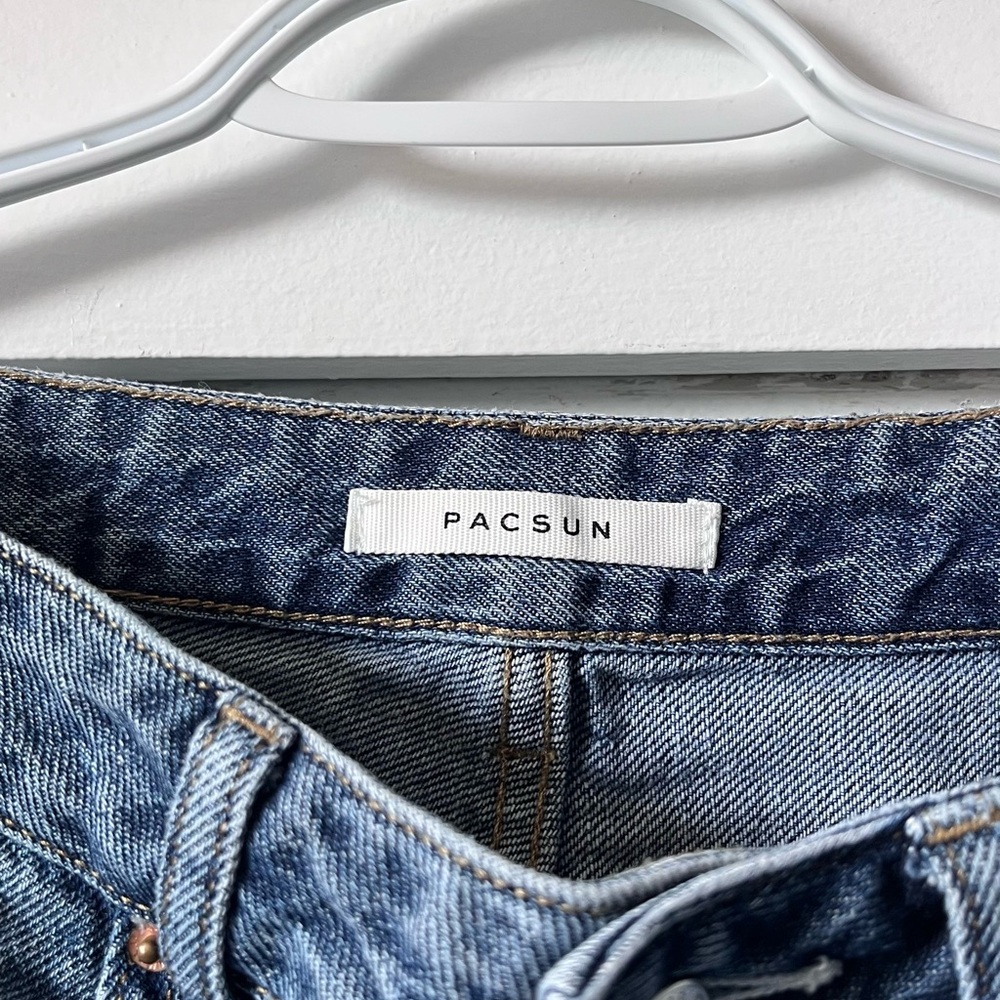 PacSun Blue Straight Leg Patchwork Jeans - Picture 5 of 5